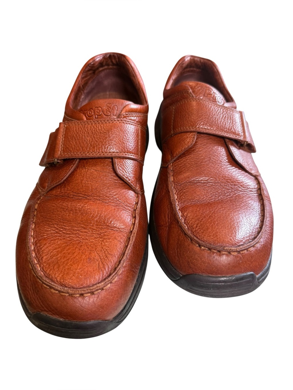 Propét Brown Leather Hook & Loop Comfort Walking Shoes Men’s US 11 M - Picture 2 of 9